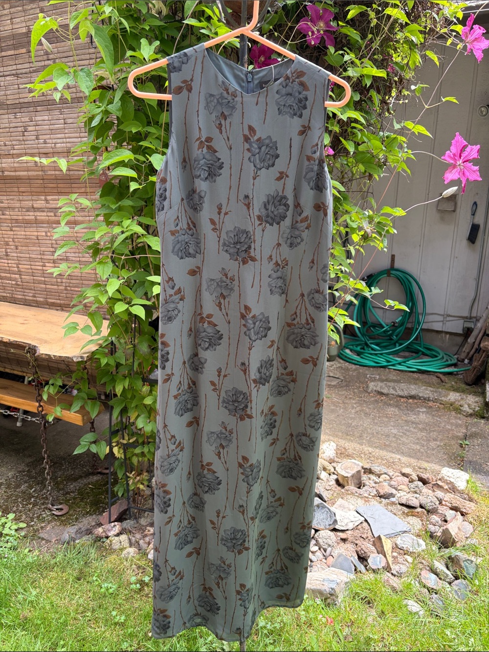 Banana Republic Sage Green Floral Maxi Dress